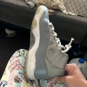 Gray and White High-Top Sneakers